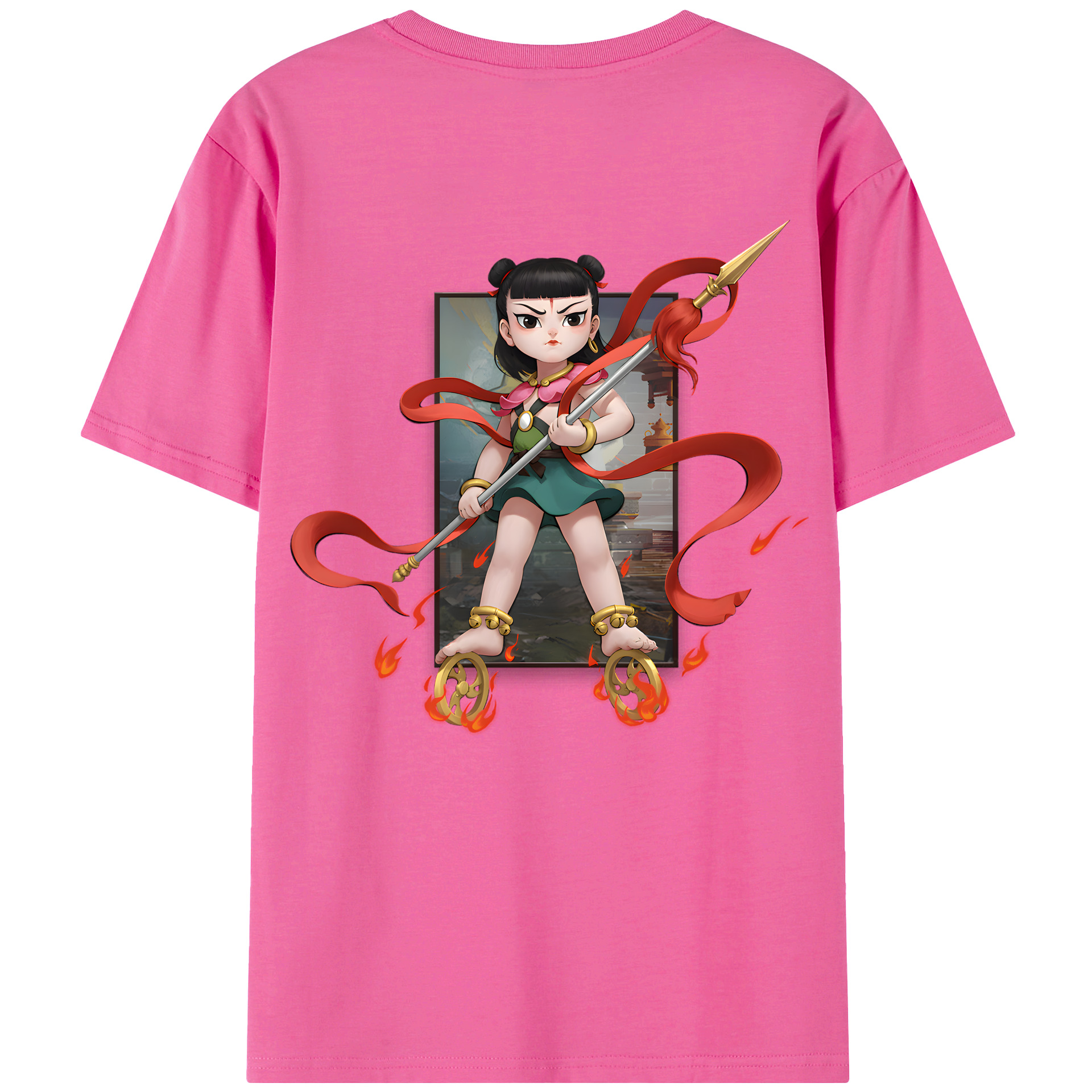 （画像用） Ne Zha 2 ナタ 魔童の大暴れ レディース半袖Tシャツ(バックプリント)